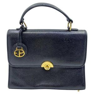 Evan Picone Black Vintage Leather Handbag
